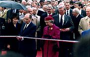 Opening of the Channel Tunnel by Queen Elizabeth II and French President Fran&ccedil;ois Mitterrand.