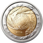 Italian &euro;2 commemorative coin of 2004 celebrating the World Food Programme
