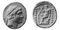 Coin depicting the Greco-Bactrian king Euthydemus (230&ndash;200 BC)