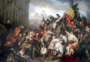 Episode of the Belgian Revolution of 1830 by Egide Charles Gustave Wappers: A romantic vision