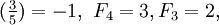 (\tfrac{3}{5}) = -1, \,\, F_4 = 3,F_3=2,