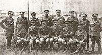 Officers and senior enlisted men of the Bermuda Militia Artillery's Bermuda Contingent, Royal Garrison Artillery, in Europe.