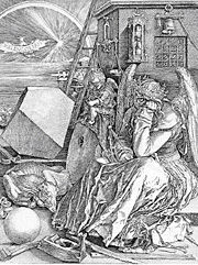 "Melancholia I", engraving by Albrecht D&uuml;rer, one of the most important printmakers.
