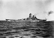 The Imperial Japanese Navy's Yamato (1940), seen in 1941, and her sister ship Musashi (1940) were the largest battleships in history.