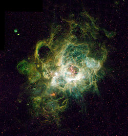NGC 604, a giant H II region in the Triangulum Galaxy.