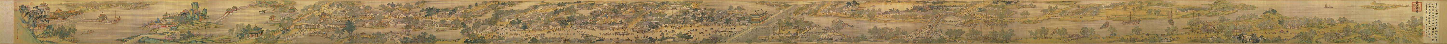 Panorama of Along the River During Ching Ming Festival, 18th century remake of a 12th century original by Chinese artist Zhang Zeduan