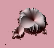 3D view&nbsp;: smallest absolute value of the orbit of the interior points of the Mandelbrot set