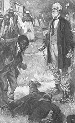 An illustration from The Clansman: "Take dat f'um yo equal&mdash;"