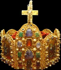 The crown of the Holy Roman Empire (2nd half of the 10th century), now held in the Vienna Schatzkammer