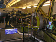 One of the original steam engines: a 360&nbsp;hp horizontal twin-tandem compound engine, fitted with Meyer expansion slide valves