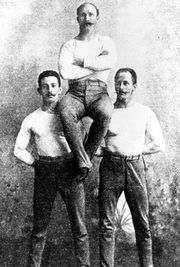 The German individual gymnastics champions: Schuhmann, Flatow, and Weing&auml;rtner