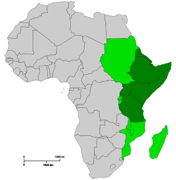 East Africa Countries sometimes included in East Africa