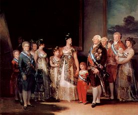 The Family of Charles IV, 1800. Th&eacute;ophile Gautier described the figures as looking like "the corner baker and his wife after they won the lottery".