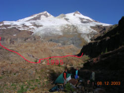 The Boulder Glacier retreated 450&nbsp;m from 1987 to 2005.