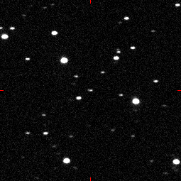 2004 FH is the center dot being followed by the sequence; the object that flashes by during the clip is an artificial satellite.