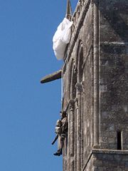 Parachuting memorial in Sainte-M&egrave;re-&Eacute;glise
