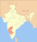 Thumbnail map of India with Karnataka highlighted