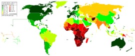 UN World Population Prospects - The 2006 Revision: 2005-2010 Life Expectancy at birth (years).      &nbsp;&nbsp;&nbsp;&nbsp;&nbsp;over 80 &nbsp;&nbsp;&nbsp;&nbsp;&nbsp;77.5-80.0 &nbsp;&nbsp;&nbsp;&nbsp;&nbsp;75.0-77.5 &nbsp;&nbsp;&nbsp;&nbsp;&nbsp;72.5-75.0 &nbsp;&nbsp;&nbsp;&nbsp;&nbsp;70.0-72.5 &nbsp;&nbsp;&nbsp;&nbsp;&nbsp;67.5-70.0 &nbsp;&nbsp;&nbsp;&nbsp;&nbsp;65.0-67.5  &nbsp;&nbsp;&nbsp;&nbsp;&nbsp;60-65 &nbsp;&nbsp;&nbsp;&nbsp;&nbsp;55-60 &nbsp;&nbsp;&nbsp;&nbsp;&nbsp;50-55 &nbsp;&nbsp;&nbsp;&nbsp;&nbsp;45-50 &nbsp;&nbsp;&nbsp;&nbsp;&nbsp;under 45          &nbsp;&nbsp;&nbsp;&nbsp;&nbsp;not available 