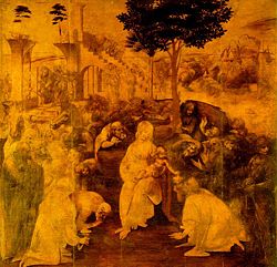The Adoration of the Magi, (1481)&mdash;Uffizi, Florence, Italy. This important commission was interrupted when Leonardo went to Milan.