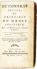 The Social Contract, Or Principles of Political Right (1762) by Jean-Jacques Rousseau. From an early pirated edition possibly printed in Germany