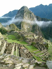 The Inca ruins of Machu Picchu.