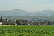 Mount Hamilton in January, with morning fog clearing away.