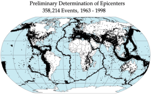 Global earthquake epicenters, 1963&ndash;1998