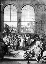 Louis XIV visiting the Acad&eacute;mie des sciences in 1671.