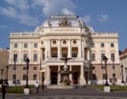 The old Slovak National Theatre building on Hviezdoslav Square