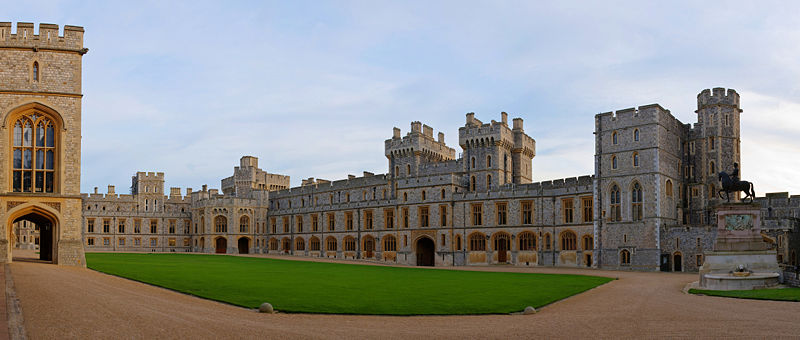 Windsor Castle's Upper Ward from the north west &mdash;The Quadrangle&mdash;not open to tourists