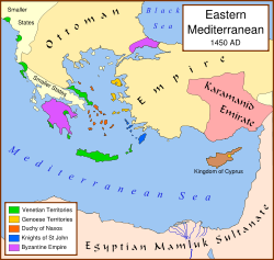 Eastern Mediterranean just before the fall of Constantinople.