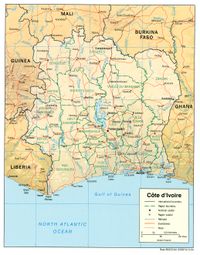 Map of C&ocirc;te d'Ivoire