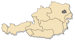 Location of Vienna in Austria