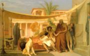 Jean-L&eacute;on G&eacute;r&ocirc;me (1824&ndash;1904): Socrates seeking Alcibiades in the House of Aspasia, 1861.