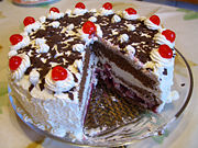 A Schwarzw&auml;lder Kirschtorte (Black Forest gateau).