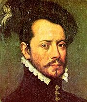 Contemporary painting of Hern&aacute;n Cort&eacute;s.