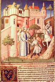 Niccol&ograve; and Maffeo Polo leaving Constantinople for the east, in 1259.