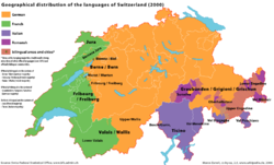 Official languages in Switzerland: Swiss German (62.7%; 72.5%) French (20.4%; 21.0%) Italian (6.5%; 4.3%) Romansh (0.5%; 0,6% )