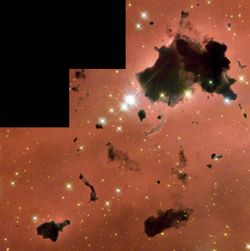 Bok globules in H II region IC 2944.
