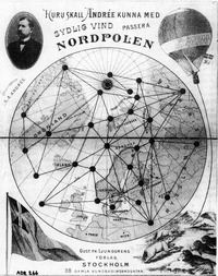 Swedish merchandizing: on this Andr&eacute;e boardgame from 1896, polar bears can be seen snapping at the balloon's drag ropes.