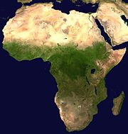 Satellite view of Africa