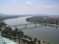 At Esztergom and  &Scaron;t&uacute;rovo, the Danube separates Hungary from Slovakia
