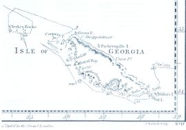 Map by James Cook (1777, South-Up)