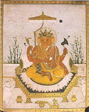 A typical four-armed form. Miniature of Nurpur school (circa 1810).