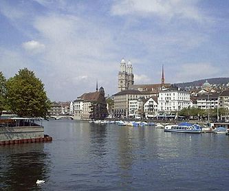 General view showing Grossm&uuml;nster church.