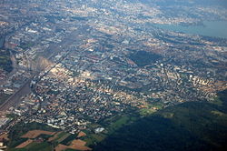 Aerial photo of central and western Z&uuml;rich