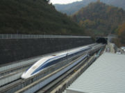 JR-Maglev at Yamanashi. 581&nbsp;km/h. Guinness World Records authorization.