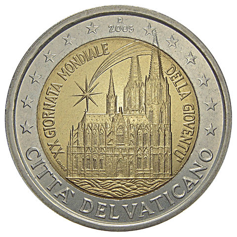 Image:&euro;2 commemorative coin Vatican City 2005.jpg