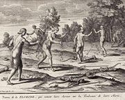 Bernard Picart copper plate engraving of Florida Indians, Circa 1721 "C&eacute;r&eacute;monies et Coutumes Religieuses de tous les Peuples du Monde"