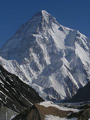 K2, 8,611 metres (28,250 ft),Karakoram Range,Pakistan.